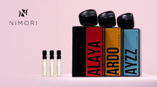 NIMORI Sample Set – drei luxuriöse Parfumproben mit Extrait de Parfum Qualität und Hedione für spürbare Ausstrahlung.