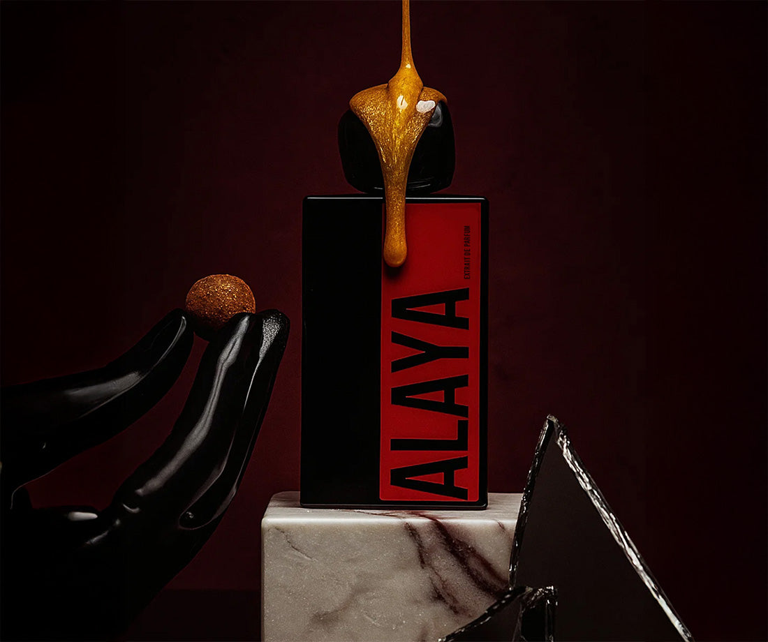 ALAYA NIMORI Moodshot. Zimt, Vanille, Sandelholz, Hedione und Praline in visuell opulentem ALAYA Moodshot