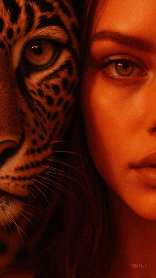 ARDO by NIMORI – luxuriöser Nischenduft mit Oud, Amber und Taif-Rose in animierter Vibe Präsentation mit Frau und Leopard