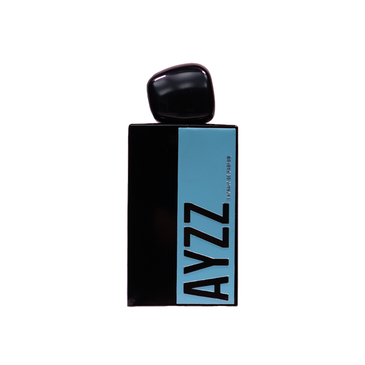 AYZZ Duftinspiration – Packshot des Flakon. Parfum mit Bergamotte, italienischer Zitrone, Vanille, Amber und türkischer Rose. Ein strahlender Duft voller Klarheit und feiner Süße.