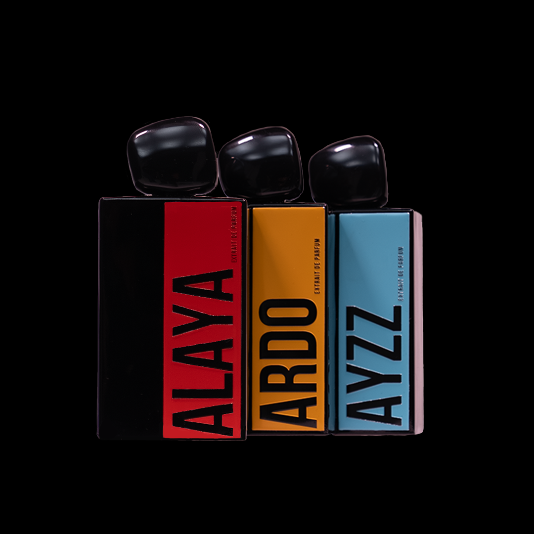 NIMORI Duftkollektion: Die drei Nischenparfums ARDO, ALAYA und AYZZ als luxuriöse Signature Scents – vereint im ikonischen Flakon-Design